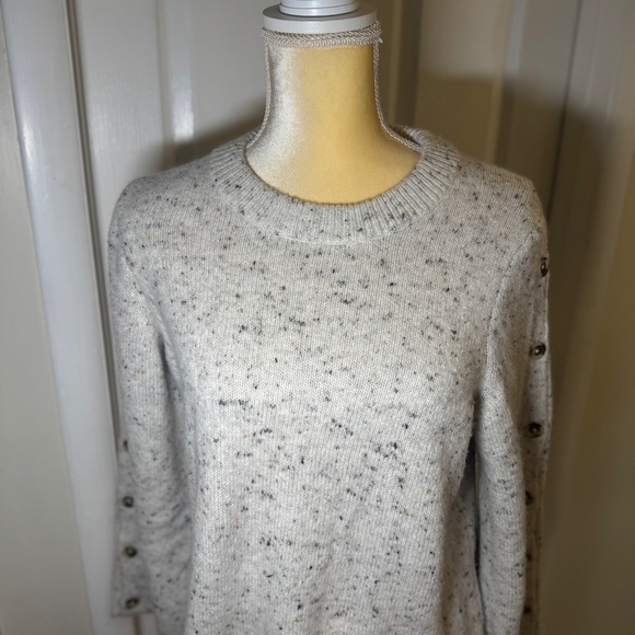Madewell Donegal Button Sleeve Speckled Wool Blend Sweater Dress - Picture 4 of 10